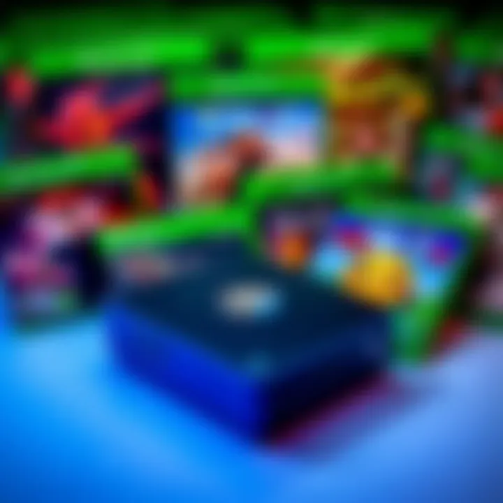 A collection of Xbox game cases with an external hard drive, highlighting compatibility with Series S and Xbox One.