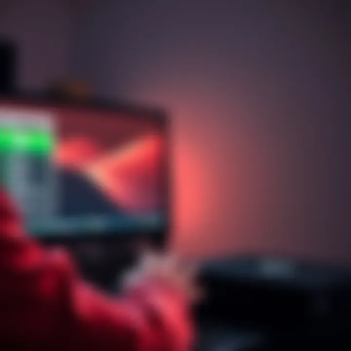 A person partitioning an internal hard drive for an Xbox console, showing a computer screen with partition options and the console nearby.