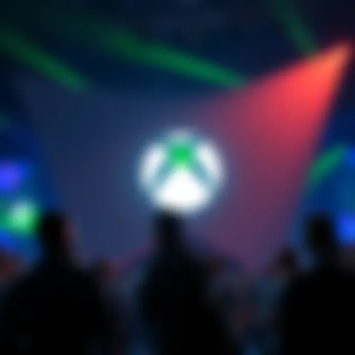 People viewing the Xbox logo displayed at Gamescom 2025 event, with excitement around the new design