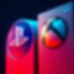 Image showing Xbox and PlayStation logos side by side, indicating collaboration and competition in gaming