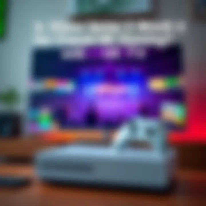 Xbox Series S console next to a 4K TV showing a vibrant gaming scene