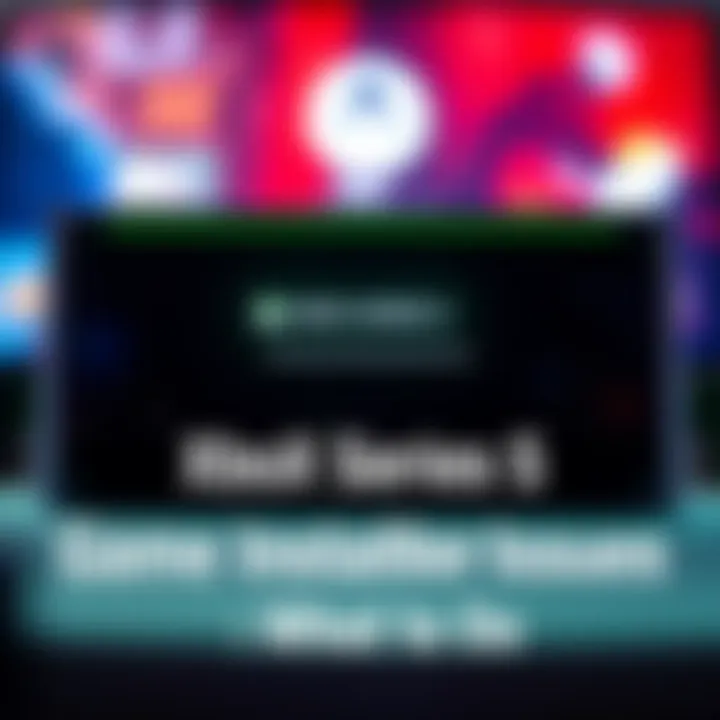 Close-up of an Xbox Series S displaying an error during game installation