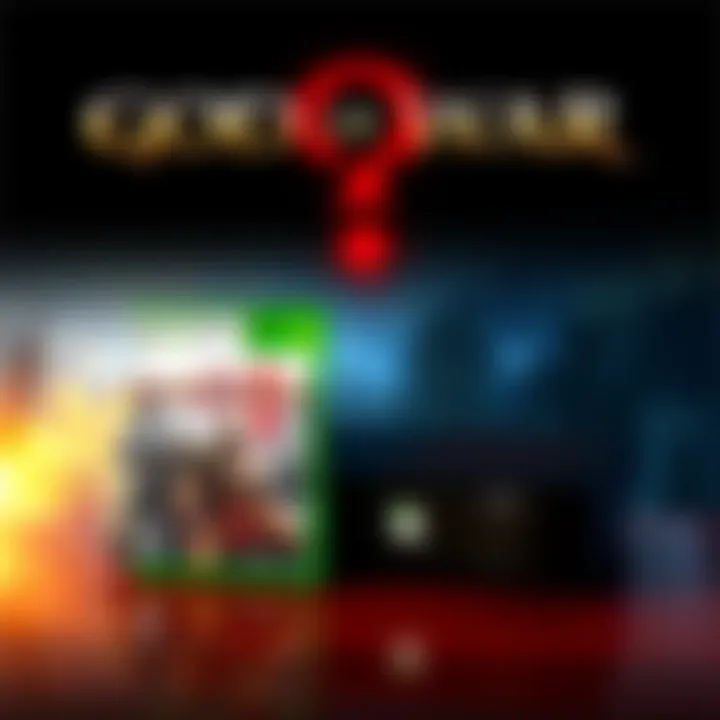 An Xbox 360 console next to God of War 3 game case with a question mark above, symbolizing the debate about compatibility.