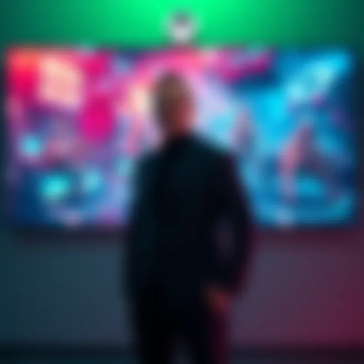 Xbox CEO standing in front of a large screen displaying a gaming concept, highlighting ambition for reaching a billion players daily