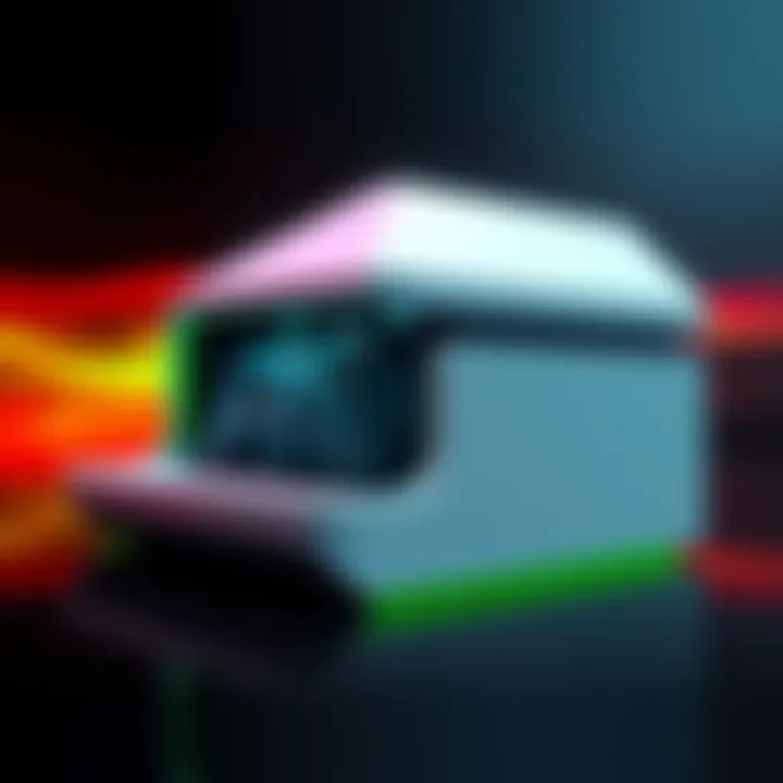 A futuristic Xbox console design reflecting innovation, with sleek lines and modern features, showcasing the potential of multiplatform strategy.