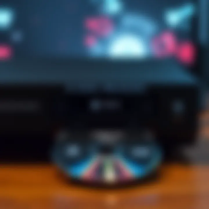 An Xbox console displaying a disc reading error on the screen, indicating failure to read game discs, with a focus on the console's disc drive area