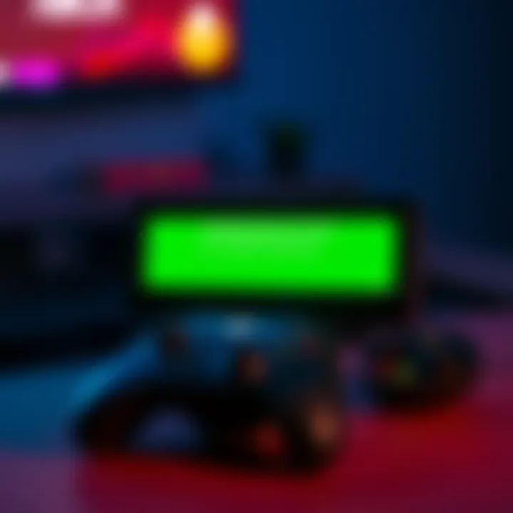 Xbox Console with Error Message An Xbox console displaying an error message on the screen, with a game controller nearby.