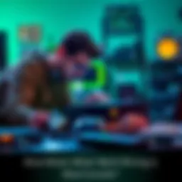 A gamer examining an Xbox console while looking for solutions to technical issues, with tools and manuals around.