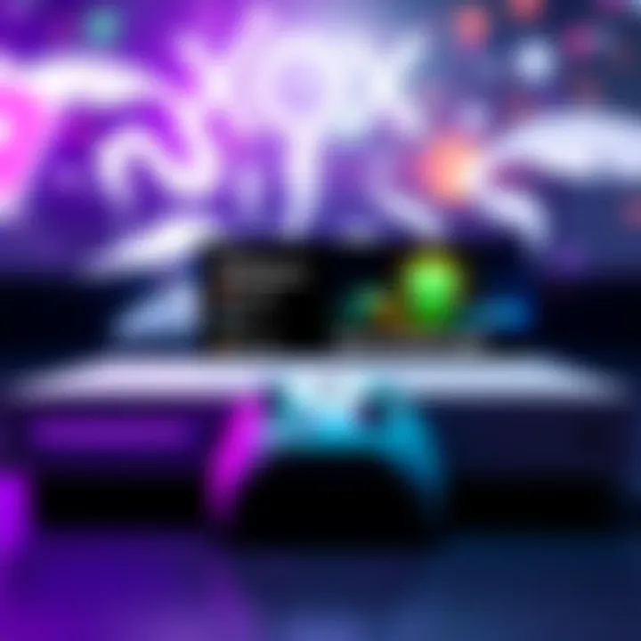 An Xbox console with new interface features and Quick Resume highlighted on screen