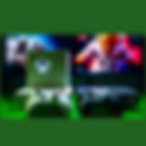 Two Xbox consoles displayed with game icons visible, showing game sharing feature between users.