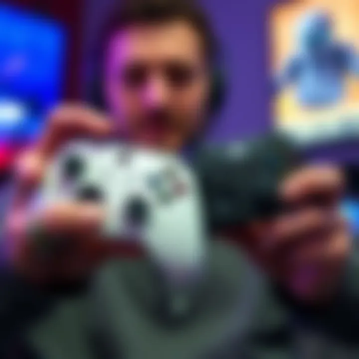 A gamer holds an Xbox One controller next to an Xbox Series X controller, showing the differences in design and feel, with a focus on joystick smoothness issues.