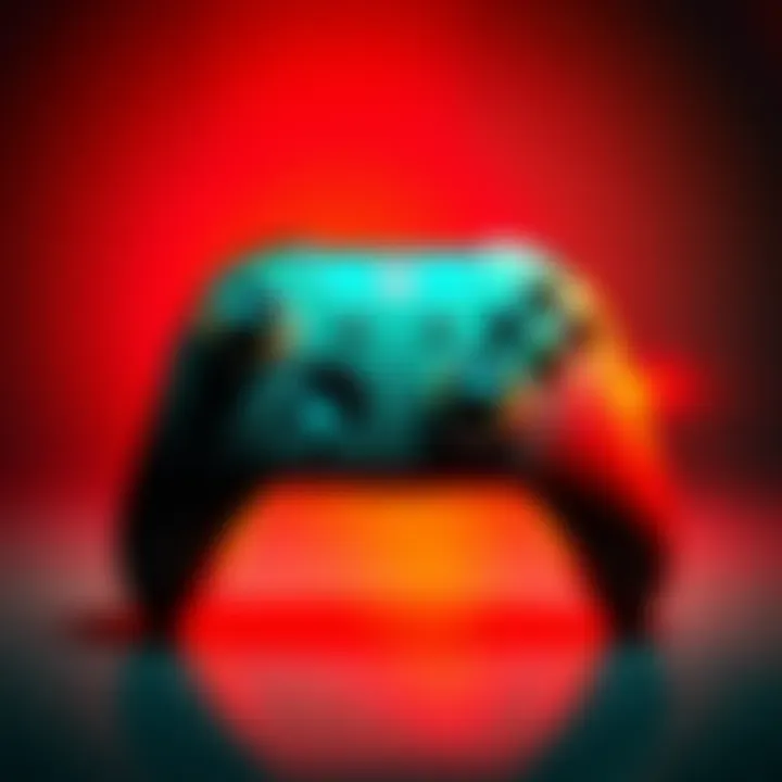 An Xbox controller featuring motion controls, showcasing its sleek design and buttons, ideal for shooting games.