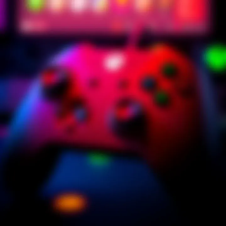 An Xbox controller showing the X key being remapped with a glow effect to signify customization