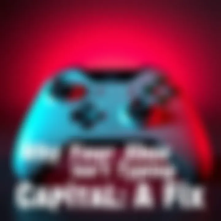 An Xbox controller showing a problem with capital letter typing, highlighting frustration of gamers.