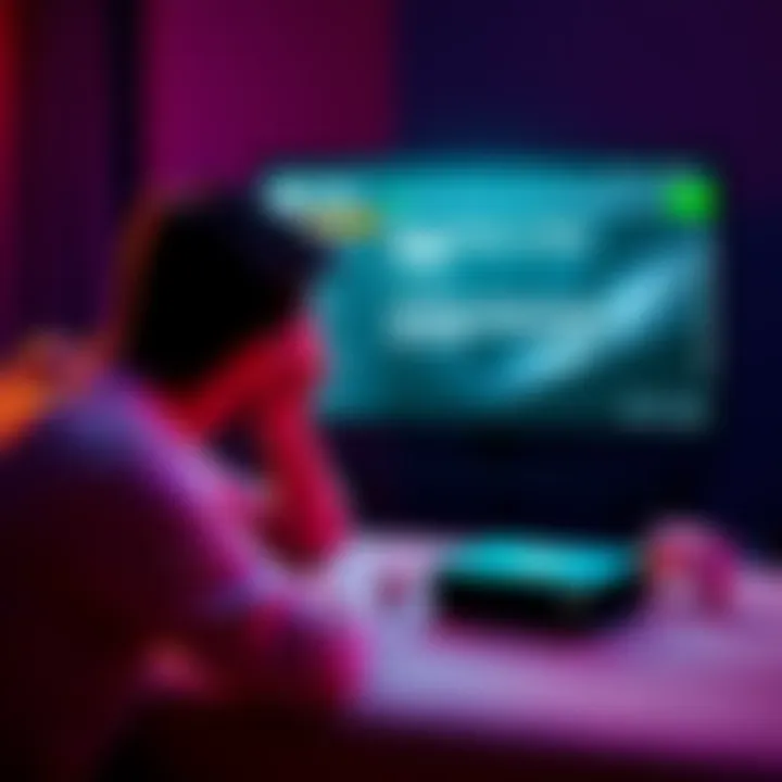 A gamer frustrated while trying to join a friend's game on Xbox, showing a console and screen with invite issues