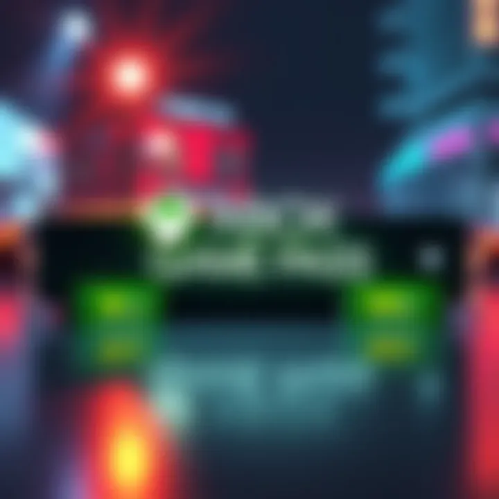 A visual of an Xbox console with a Game Pass logo and promotional tags highlighting discounts and offers