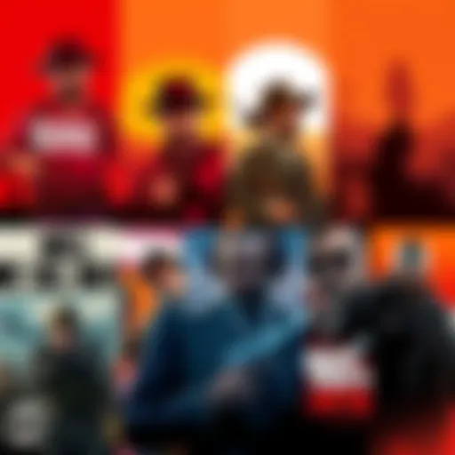 A collage of action-adventure game covers for Xbox Series X, showcasing titles like Red Dead Redemption 2 and Grand Theft Auto