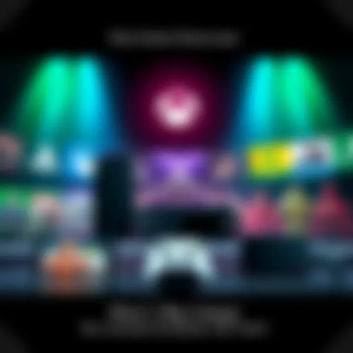 Xbox Game Showcase A visual representation of Xbox's upcoming game lineup with various game logos and consoles