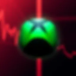 Xbox Layoffs Announcement Xbox logo with a background depicting a downward trend, symbolizing layoffs and company restructuring