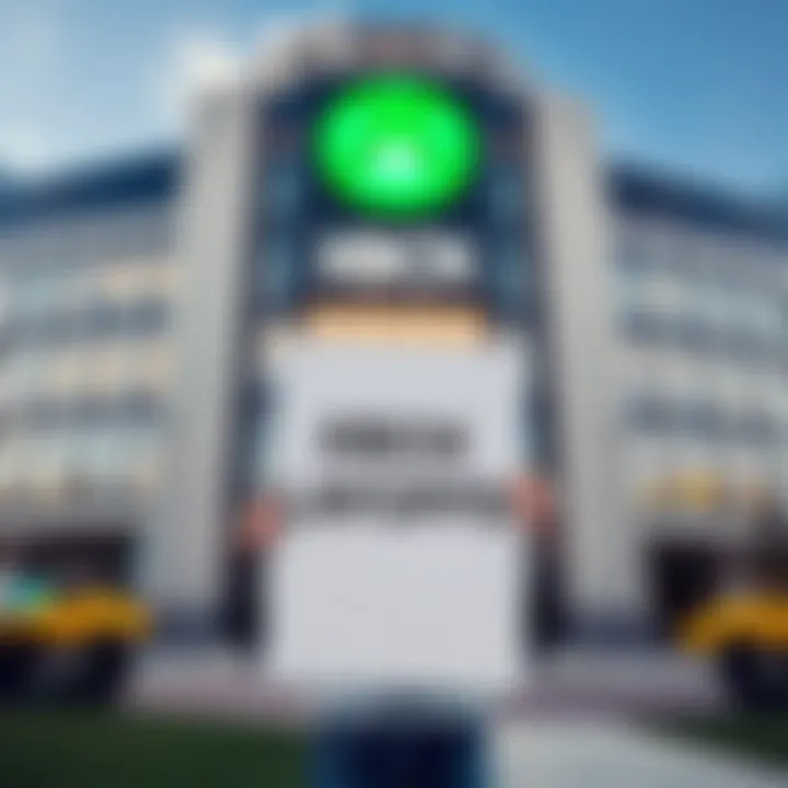 A person holds a sign that reads 'Xbox Layoffs' in front of a gaming office building, signaling recent changes and uncertainty in the gaming company.