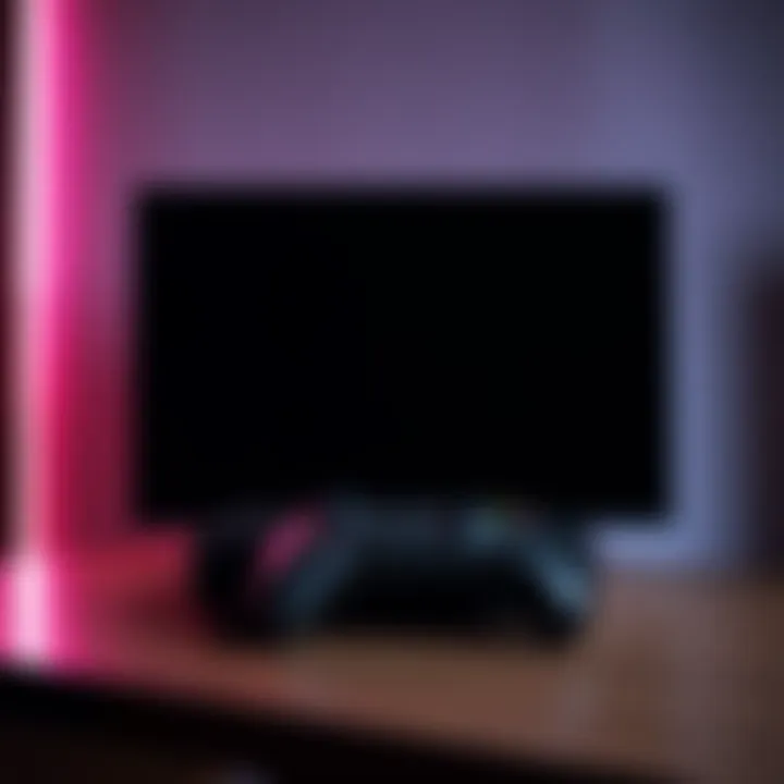 Xbox console with no signal on TV An Xbox console displaying a black screen with no signal on the TV, showing the frustration of a user unable to power off the device.