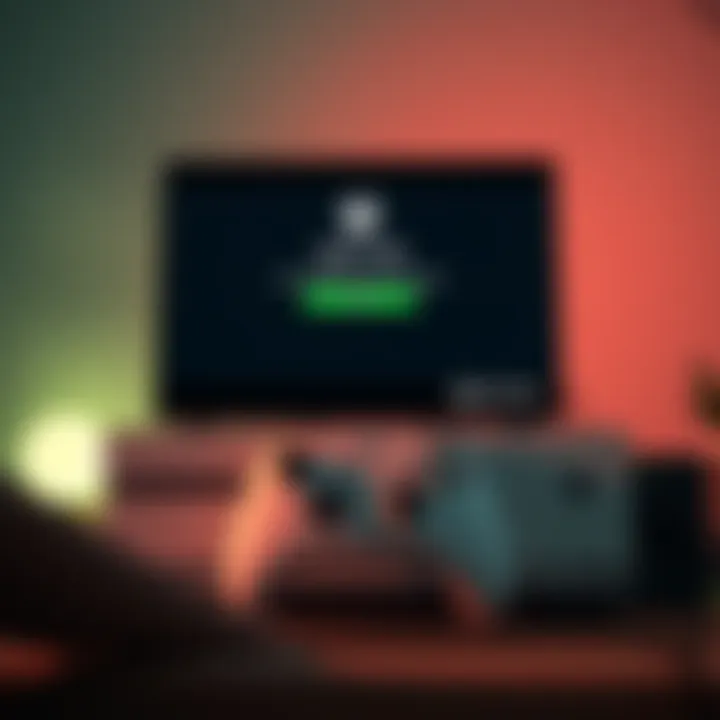 Xbox One S with OSU1 update prompt An Xbox One S console displaying an on-screen prompt for OSU1 updates, with a user looking concerned about installation issues.