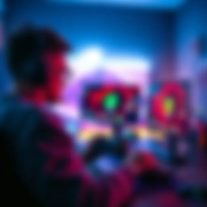 Person using Xbox ROG Ally X as a gaming console while connected to a monitor and keyboard for PC use.