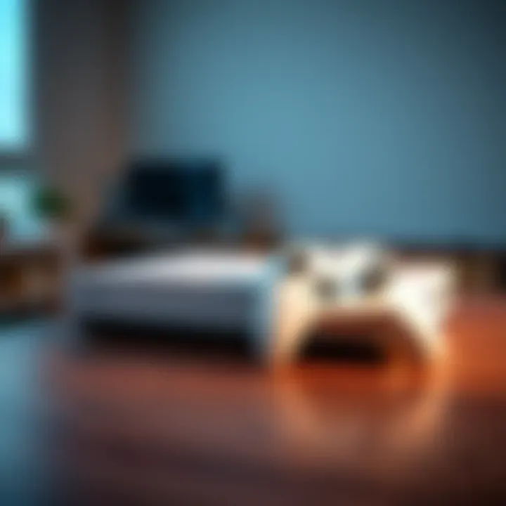 An Xbox Series S console with its white controller on a wooden table, highlighting the excitement of a new gaming experience.