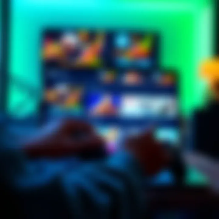 A person gaming on a laptop with Xbox Series S games displayed on the screen