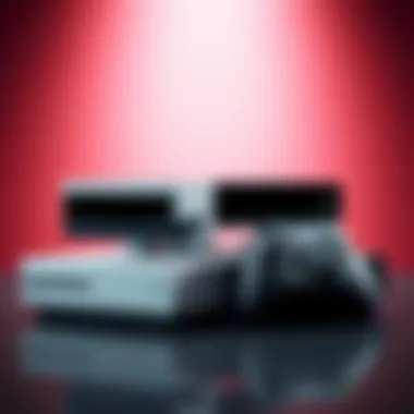 An Xbox Series S console placed next to an Xbox One fat model, showcasing their sizes and designs.