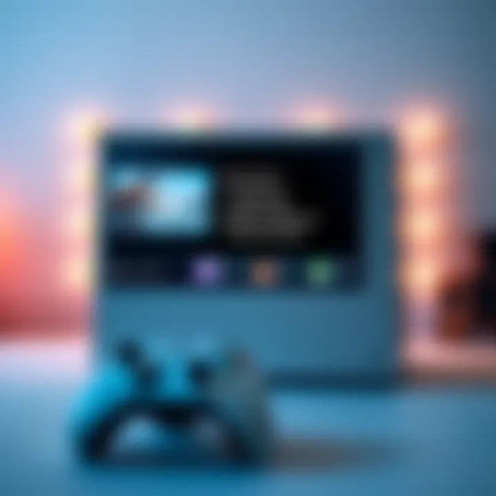 An Xbox Series X console displaying a 4K Blu-ray menu on the screen, with a game controller beside it