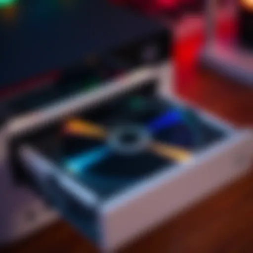 An Xbox Series X console with an open disc tray and a game disc partially inserted, showing signs of trouble reading the disc.