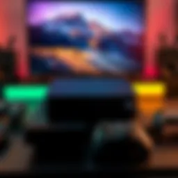 Xbox Series X Galaxy Black Console A sleek Xbox Series X Galaxy Black 2TB console placed on a gaming setup with controllers and a TV in the background.