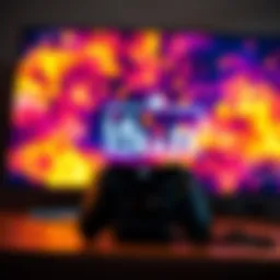 Close-up of Xbox Series X console connected to an LG OLED TV, showing graphical issues on the screen