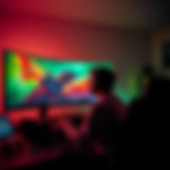 A gamer sets up a monitor for Xbox Series X, focusing on settings for refresh rate and Dolby Vision.