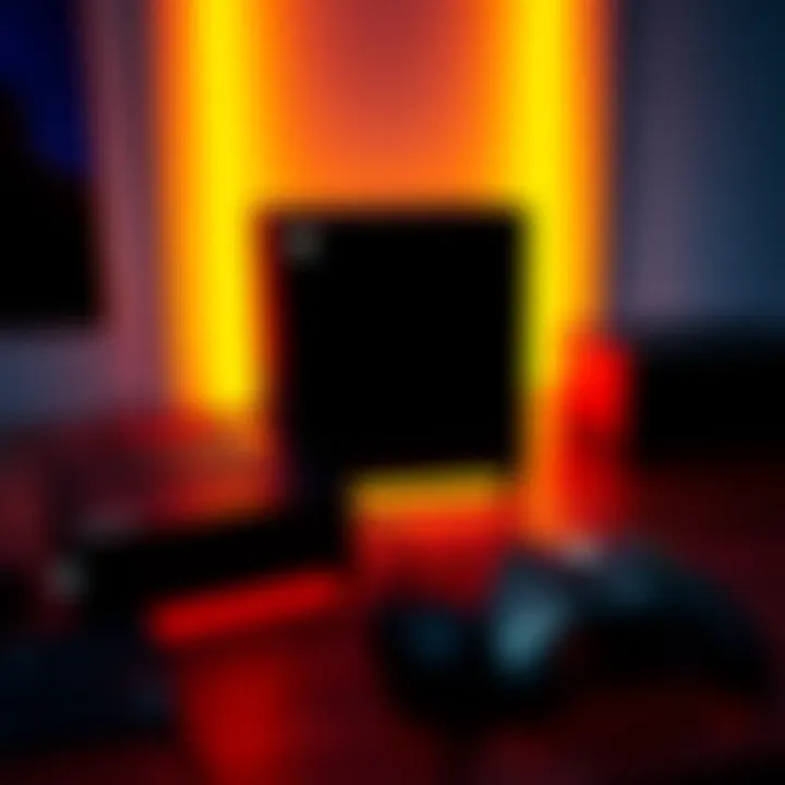 Xbox Series X with external hard drive An Xbox Series X console connected to an external hard drive for extra storage