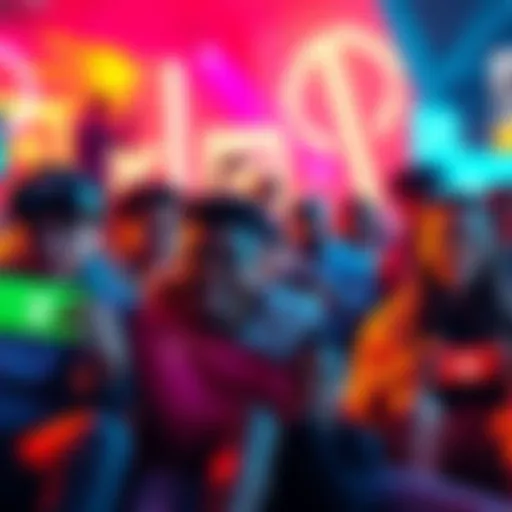 A vibrant image showcasing diverse gamers connecting online through Xbox Social Clubs, highlighting community and engagement.