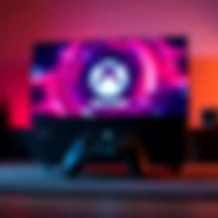 An Xbox console displaying a stuck startup screen with the logo visible on the TV.