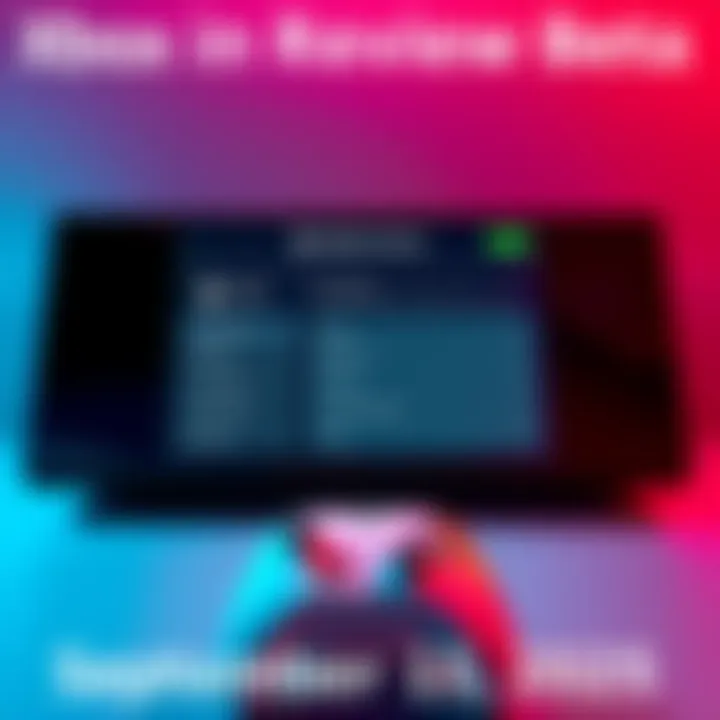 Xbox console showing the new beta update preview screen with feedback options