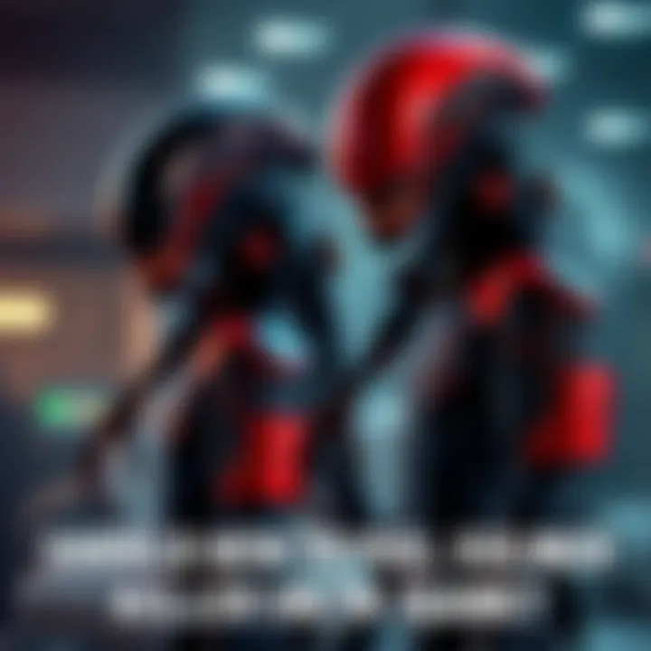 Xenomorph Killer Characters in Game Two Xenomorph killer characters standing in a game environment, showcasing their unique features and abilities.