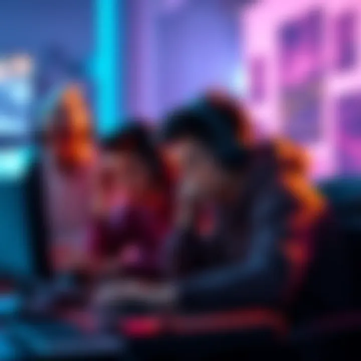 Ximmers Facing Challenges Four gamers struggling with new Echo features, showing frustration and teamwork in a gaming setup.