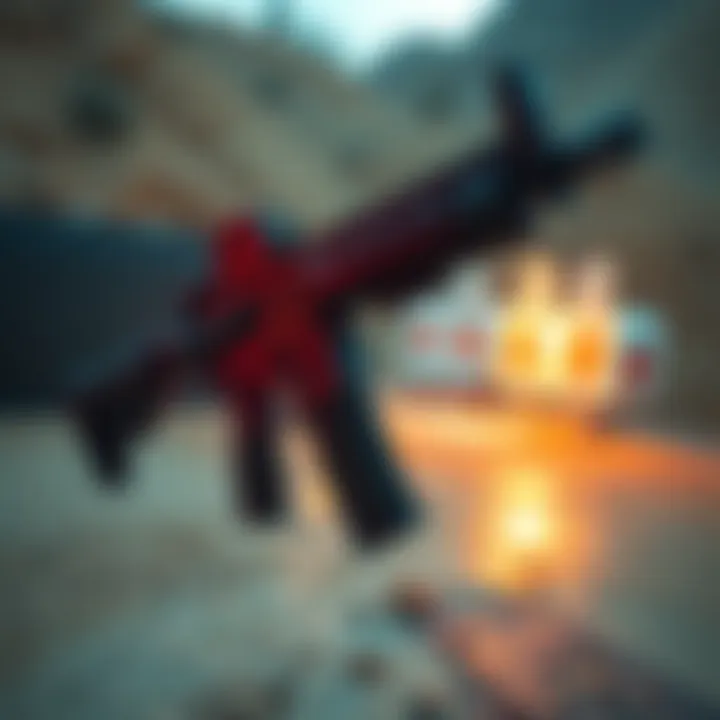 The XM4 assault rifle displayed on a shooting range with targets in the background