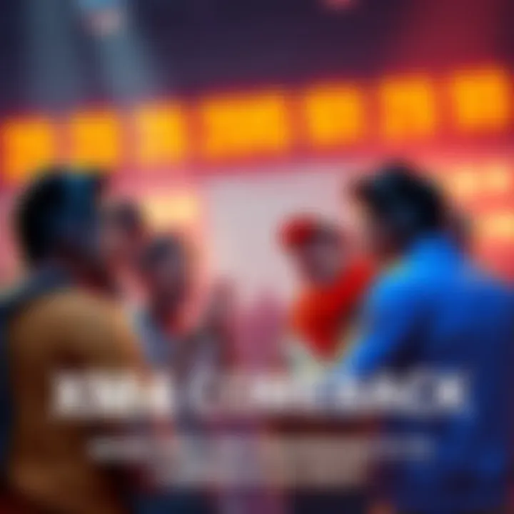 A group of excited fans discussing the anticipated return of the XM4, with a calendar marked for 2025 in the background.