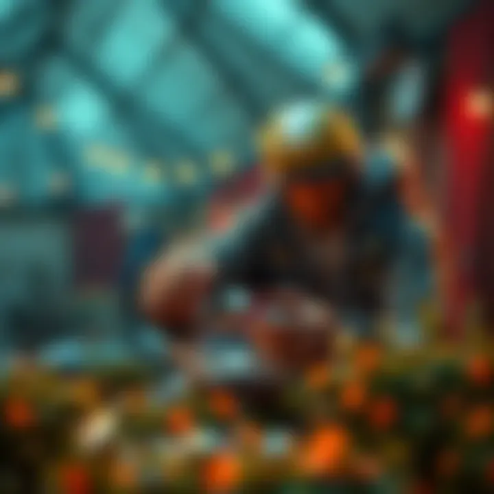 A player collecting experience points while farming in a game setting