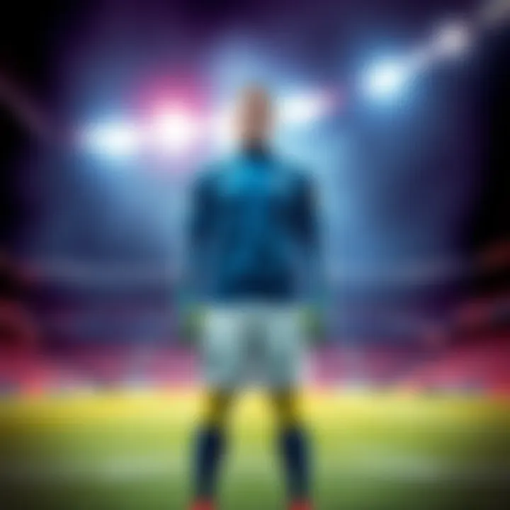 xQc stands in a goalkeeper uniform for the Sidemen team, ready to play in a competitive league match.