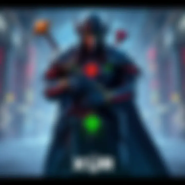 Xûr stands in The Last City showcasing new exotic weapons and armor for players to trade.