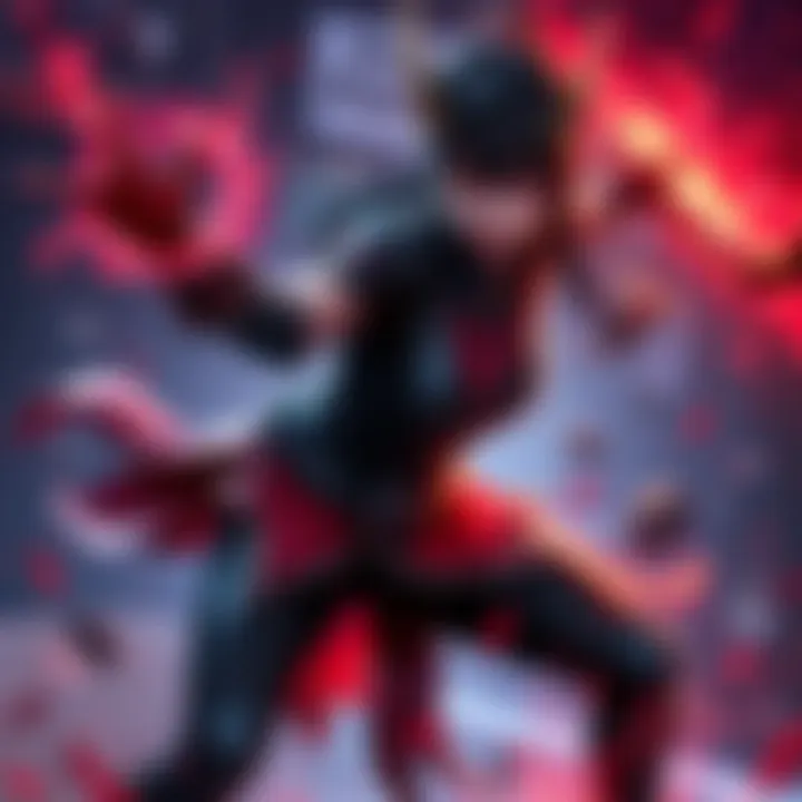 Yareli, a character with dark powers, displaying unique abilities in a dynamic gameplay scene