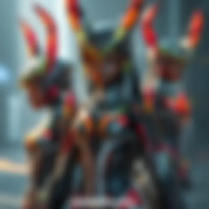 Yareli's Skins in Warframe Detailed view of Yareli's character skins showing various proportions and measurements.