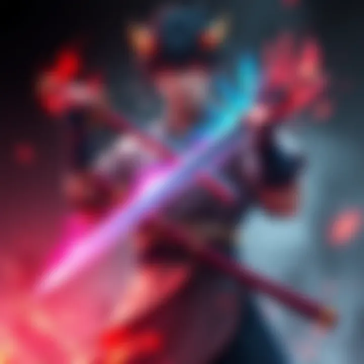 Yasuke in a combat stance, displaying the Teppo on one side and the Kanabo on the other, highlighting their different designs and potential damage outputs.