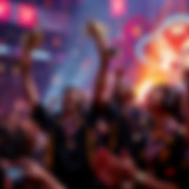 Yatoro and Collapse holding trophies after winning Dota championships, surrounded by fans cheering
